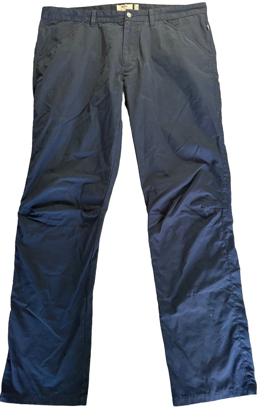 Fjallraven High Coast Fall Trousers Pants Mens US 40 EU 58 Long Navy Blue